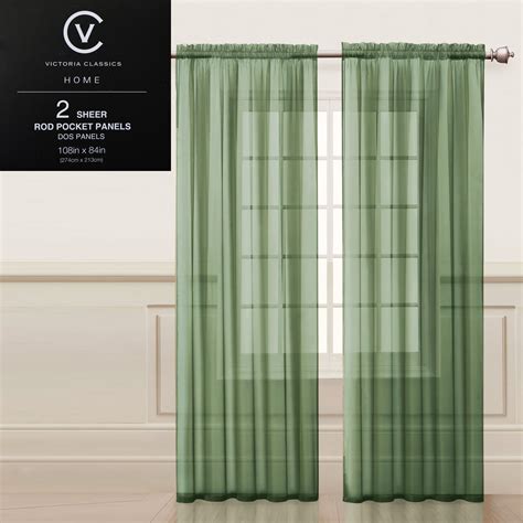 sage green curtains sheer